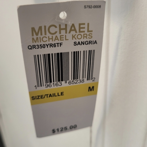 Micheal Kors Gold Studded Logo Long Sleeve Tee Size Medium Sangria (orange) - Picture 5 of 11